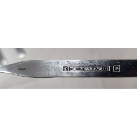 International Stainless Flatware Taiwan Square Tip Mid-Century Modern 10pc Set - Picture 2 of 6